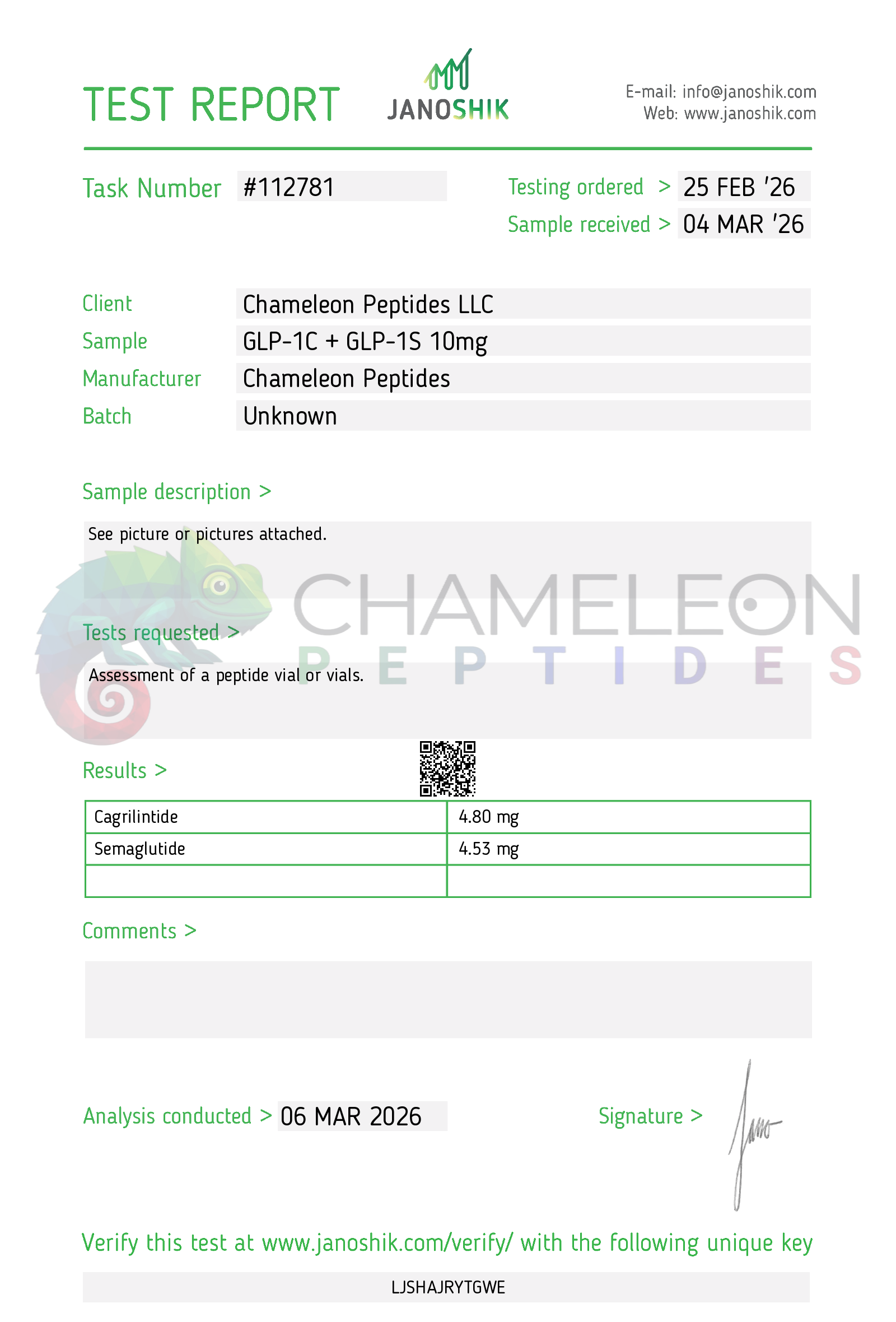 GLP-1C + GLP-1S 5mg product image – Chameleon Peptides