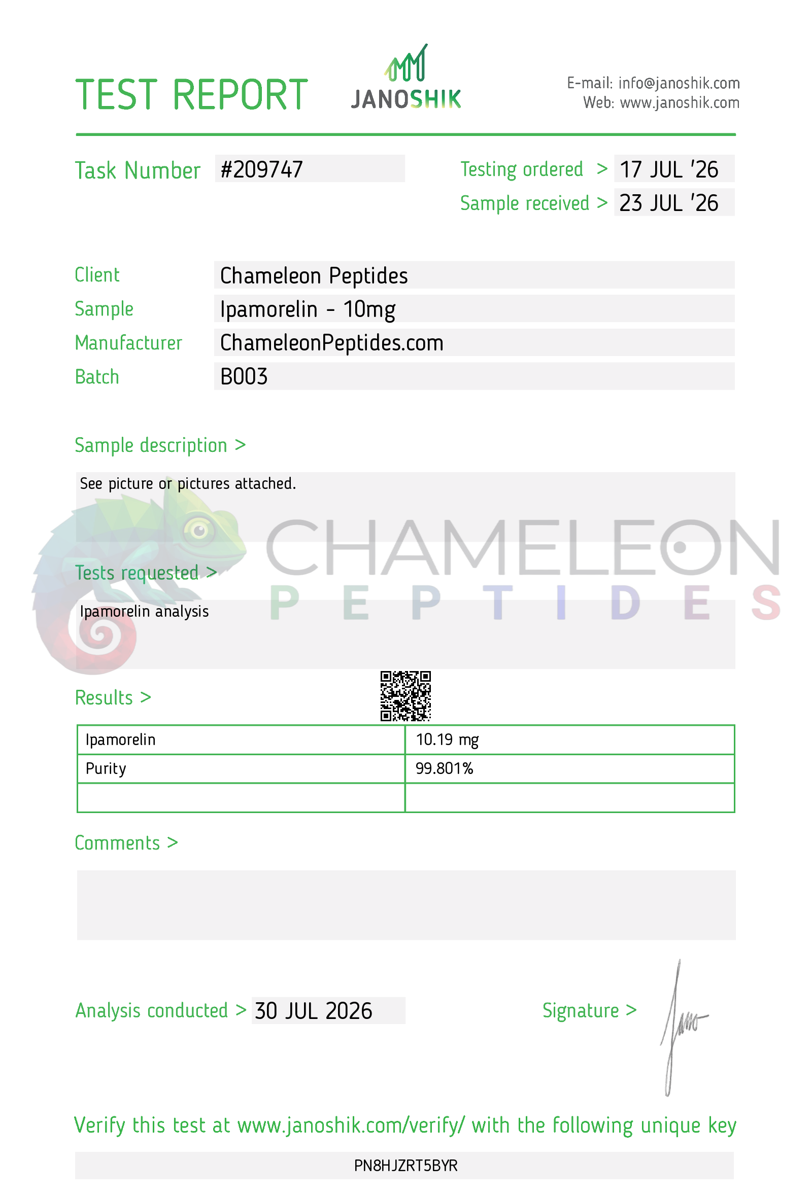 Ipamorelin 10mg B003